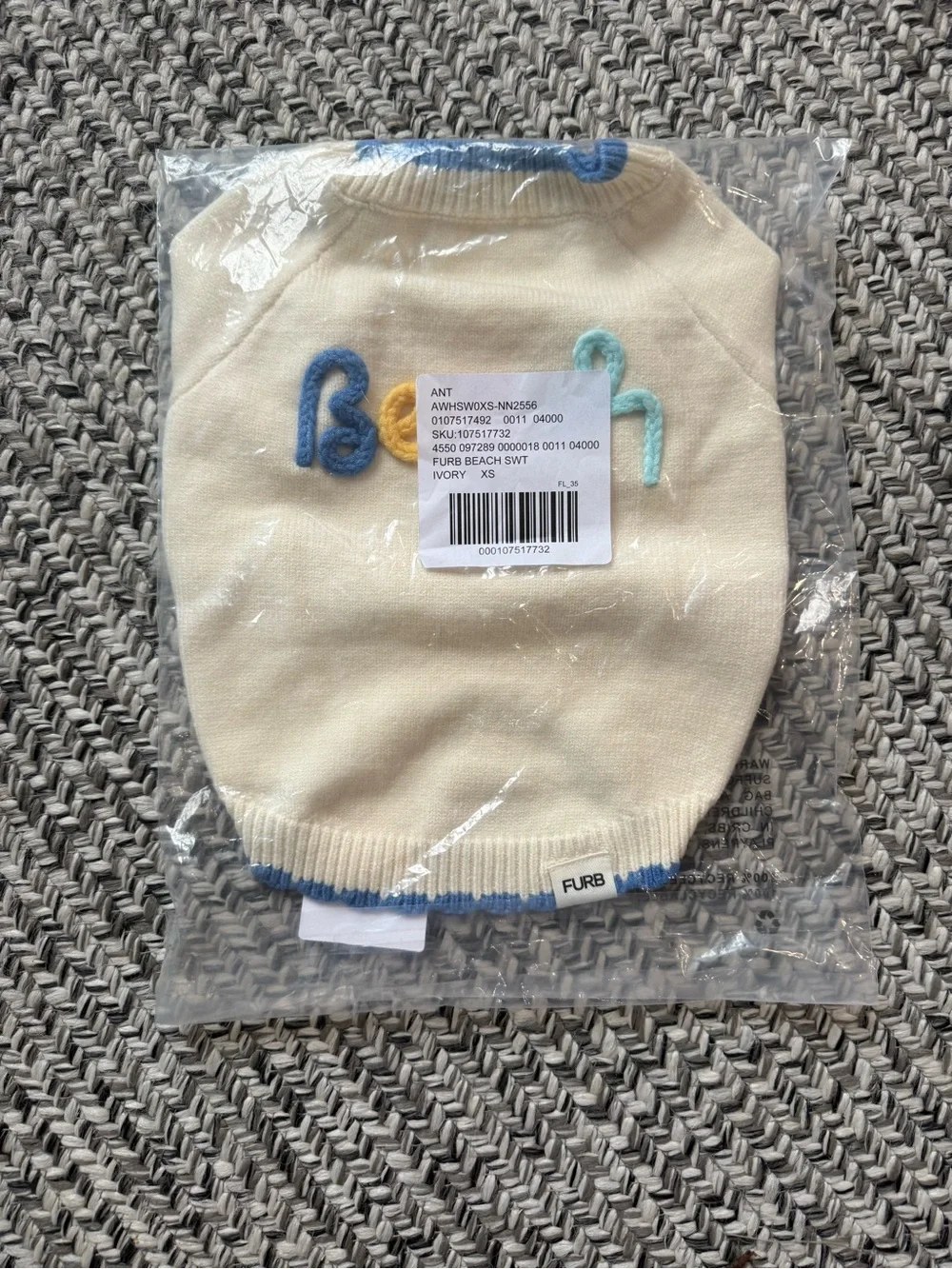 FURB Beach Bum Embroidered Dog Sweater